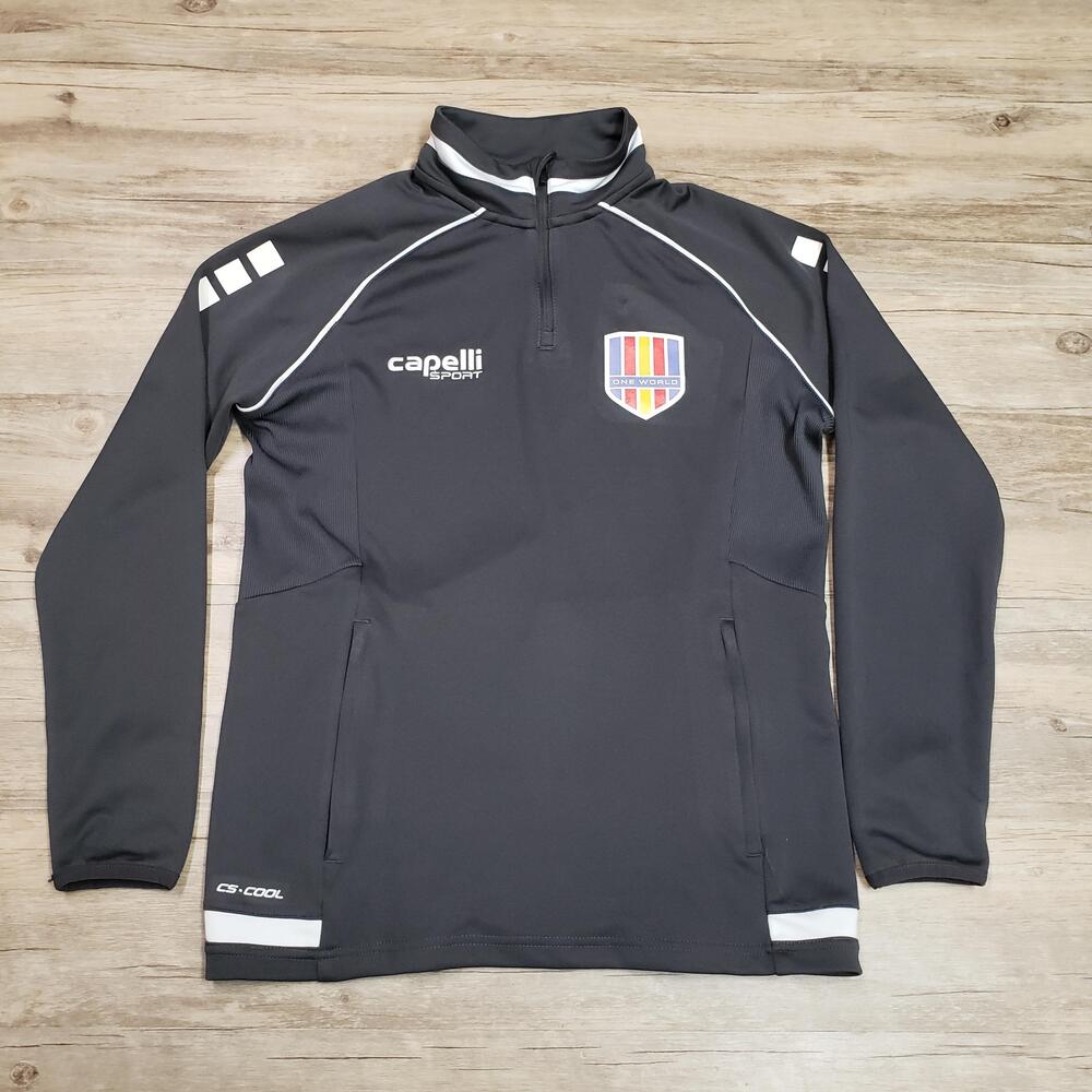 Capelli Sport Pullover Mens Small Black CS-COOL 1/4 Zip Soccer One World